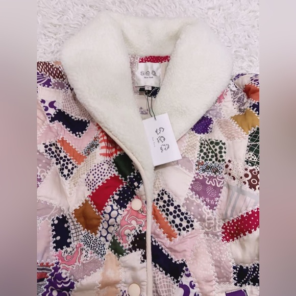 NWT $625 Sea Harlow Patchwork Puffer Jacket - Picture 14 of 16